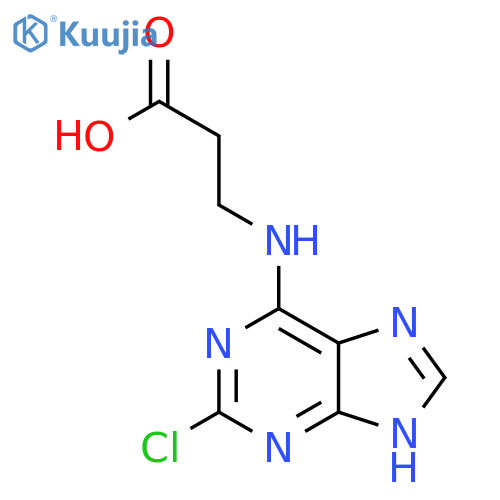 3-((2-chloro-9H-purin-6-yl)amino)propanoic acid structure
