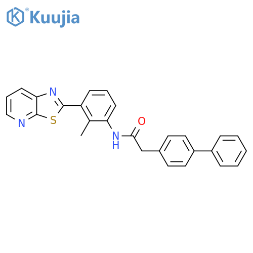 2-{1,1'-biphenyl-4-yl}-N-(2-methyl-3-{1,3thiazolo5,4-bpyridin-2-yl}phenyl)acetamide structure