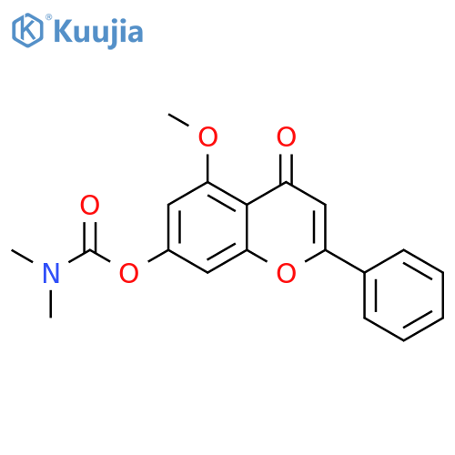 5-methoxy-4-oxo-2-phenyl-4H-chromen-7-yl N,N-dimethylcarbamate structure