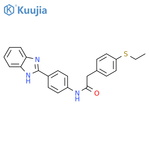 N-4-(1H-1,3-benzodiazol-2-yl)phenyl-2-4-(ethylsulfanyl)phenylacetamide structure