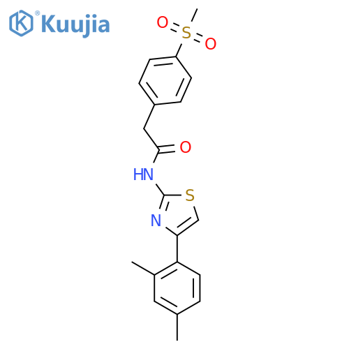 N-4-(2,4-dimethylphenyl)-1,3-thiazol-2-yl-2-(4-methanesulfonylphenyl)acetamide structure
