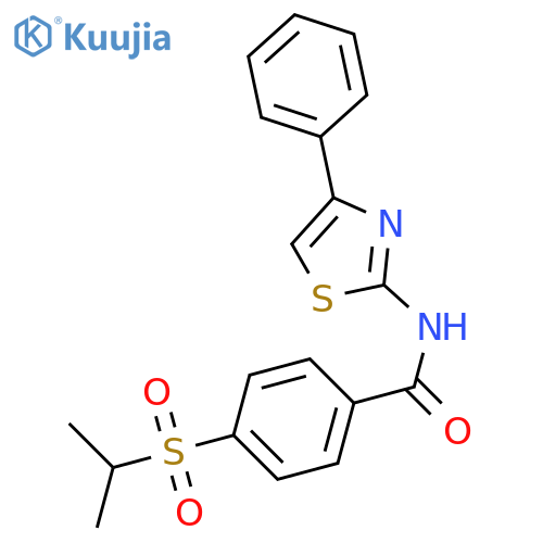 N-(4-phenyl-1,3-thiazol-2-yl)-4-(propane-2-sulfonyl)benzamide structure