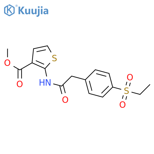 methyl 2-{2-4-(ethanesulfonyl)phenylacetamido}thiophene-3-carboxylate structure