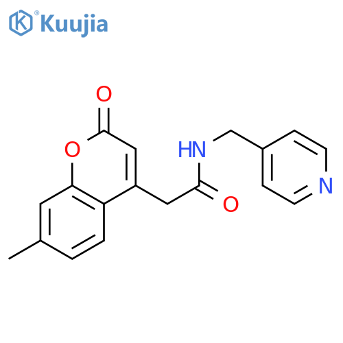 2-(7-methyl-2-oxo-2H-chromen-4-yl)-N-(pyridin-4-yl)methylacetamide structure