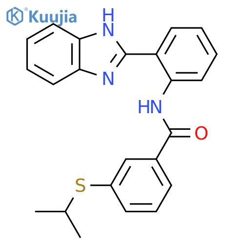 N-2-(1H-1,3-benzodiazol-2-yl)phenyl-3-(propan-2-ylsulfanyl)benzamide structure