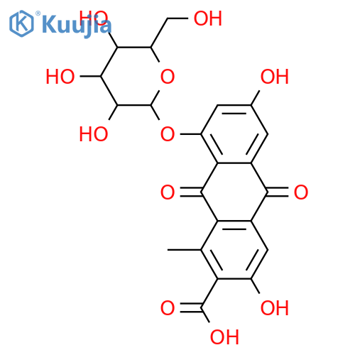 3,6,8-Trihydroxy-1-methylanthraquinone-2-carboxylic acid; 8-O-β-D-Glucopyranoside structure
