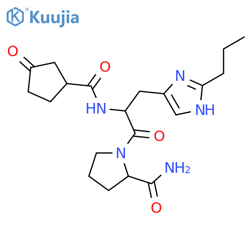 L-Prolinamide, N-[[(1S)-3-oxocyclopentyl]carbonyl]-2-propyl-L-histidyl- structure