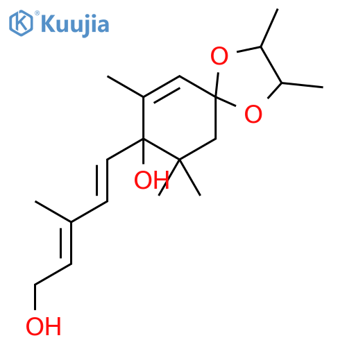 1,4-Dioxaspiro[4.5]dec-6-en-8-ol, 8-[(1E,3Z)-5-hydroxy-3-methyl-1,3-pentadien-1-yl]-2,3,7,9,9-pentamethyl-, (2R,3R,8R)- structure
