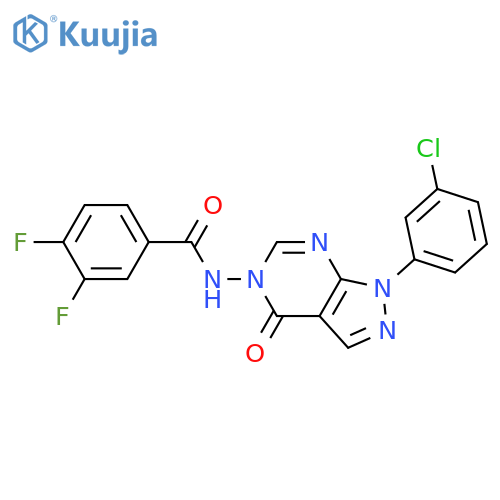 N-1-(3-chlorophenyl)-4-oxo-1H,4H,5H-pyrazolo3,4-dpyrimidin-5-yl-3,4-difluorobenzamide structure