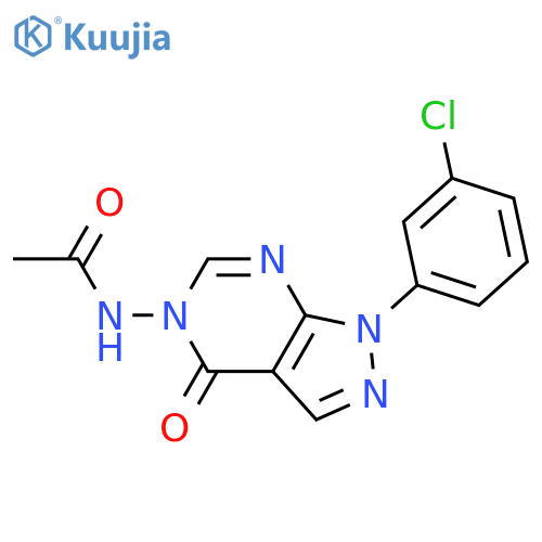 N-1-(3-chlorophenyl)-4-oxo-1H,4H,5H-pyrazolo3,4-dpyrimidin-5-ylacetamide structure