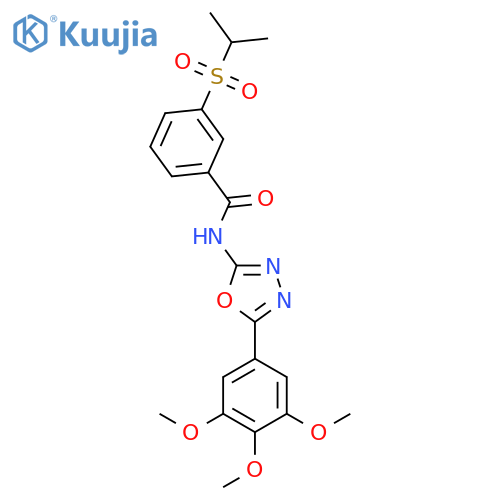 3-(propane-2-sulfonyl)-N-5-(3,4,5-trimethoxyphenyl)-1,3,4-oxadiazol-2-ylbenzamide structure