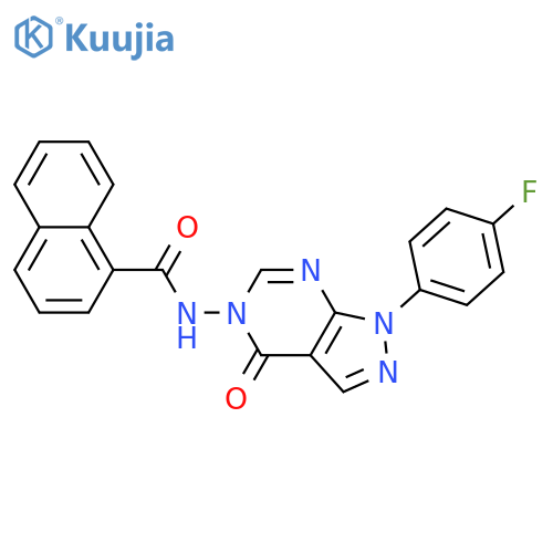 N-1-(4-fluorophenyl)-4-oxo-1H,4H,5H-pyrazolo3,4-dpyrimidin-5-ylnaphthalene-1-carboxamide structure