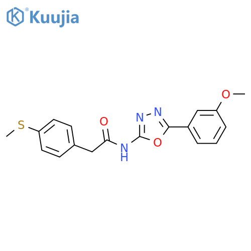 N-5-(3-methoxyphenyl)-1,3,4-oxadiazol-2-yl-2-4-(methylsulfanyl)phenylacetamide structure