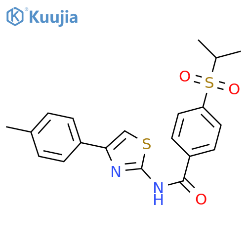 N-4-(4-methylphenyl)-1,3-thiazol-2-yl-4-(propane-2-sulfonyl)benzamide structure