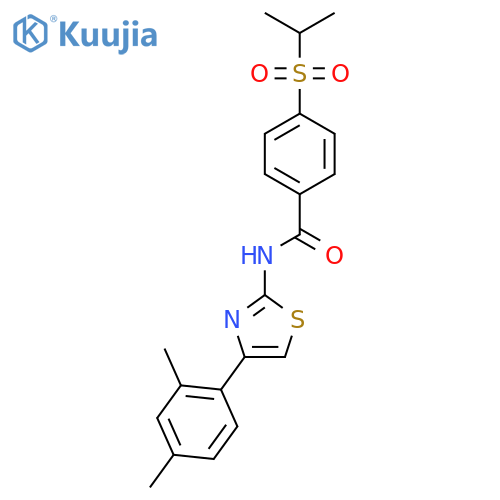 N-4-(2,4-dimethylphenyl)-1,3-thiazol-2-yl-4-(propane-2-sulfonyl)benzamide structure