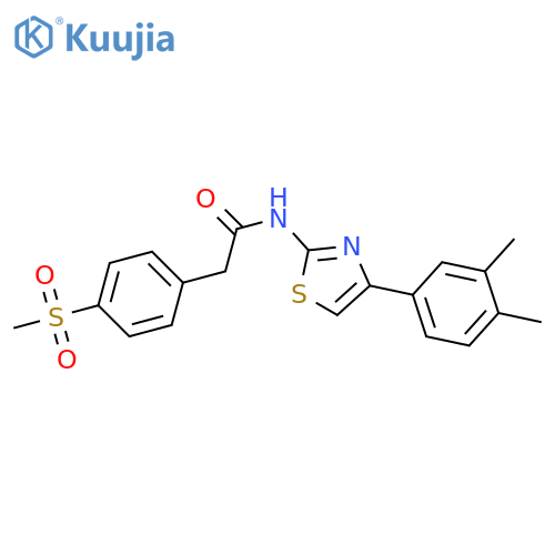 N-4-(3,4-dimethylphenyl)-1,3-thiazol-2-yl-2-(4-methanesulfonylphenyl)acetamide structure