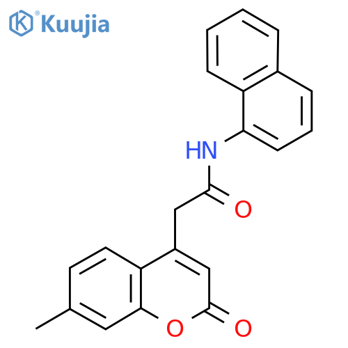 2-(7-methyl-2-oxo-2H-chromen-4-yl)-N-(naphthalen-1-yl)acetamide structure