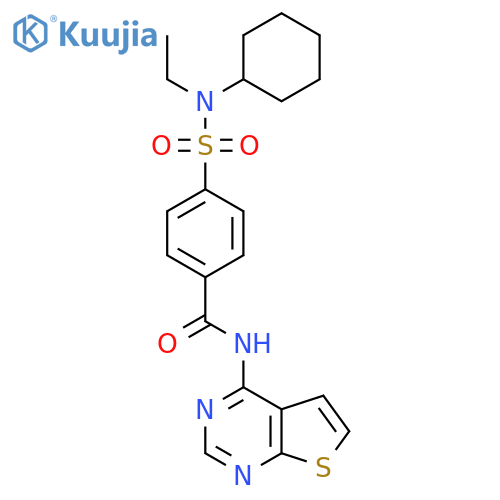 4-cyclohexyl(ethyl)sulfamoyl-N-{thieno2,3-dpyrimidin-4-yl}benzamide structure