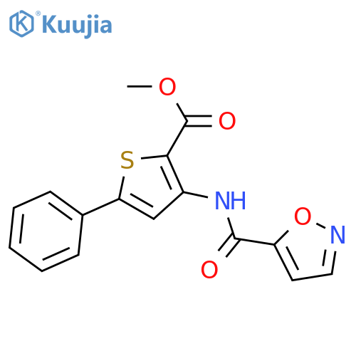 methyl 3-(1,2-oxazole-5-amido)-5-phenylthiophene-2-carboxylate structure