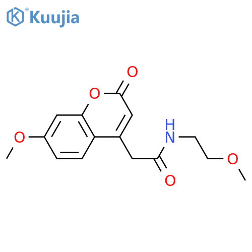 2-(7-methoxy-2-oxo-2H-chromen-4-yl)-N-(2-methoxyethyl)acetamide structure