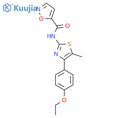 N-4-(4-ethoxyphenyl)-5-methyl-1,3-thiazol-2-yl-1,2-oxazole-5-carboxamide structure