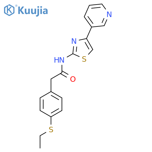 2-4-(ethylsulfanyl)phenyl-N-4-(pyridin-3-yl)-1,3-thiazol-2-ylacetamide structure