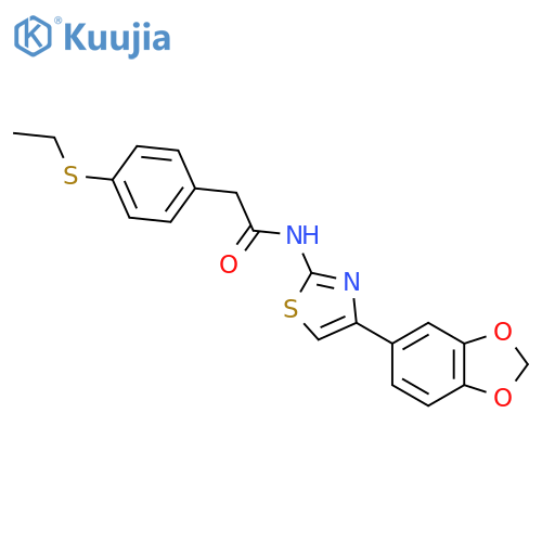 N-4-(2H-1,3-benzodioxol-5-yl)-1,3-thiazol-2-yl-2-4-(ethylsulfanyl)phenylacetamide structure