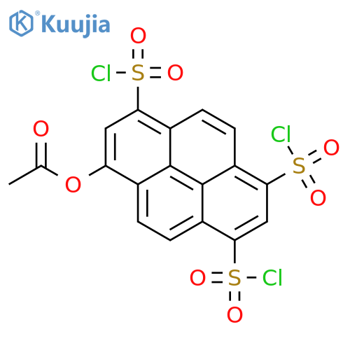 1,3,6-Pyrenetrisulfonyl trichloride, 8-(acetyloxy)- structure