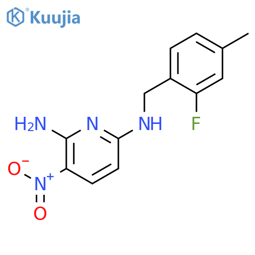 2,6-Pyridinediamine, N6-[(2-fluoro-4-methylphenyl)methyl]-3-nitro- structure