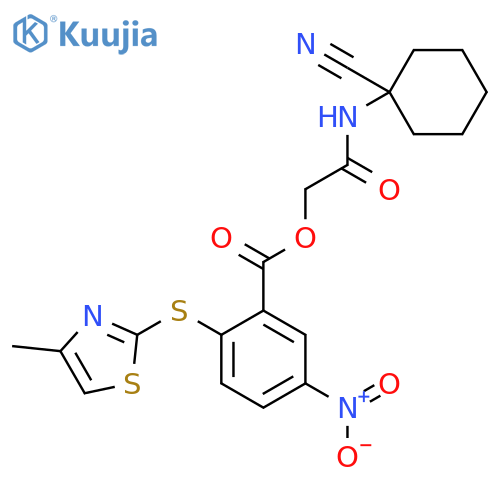 [(1-Cyanocyclohexyl)carbamoyl]methyl 2-[(4-methyl-1,3-thiazol-2-YL)sulfanyl]-5-nitrobenzoate structure