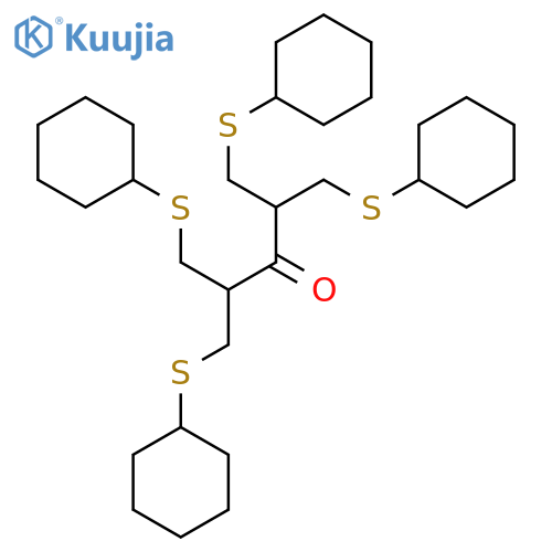 3-Pentanone, 1,5-bis(cyclohexylthio)-2,4-bis[(cyclohexylthio)methyl]- structure