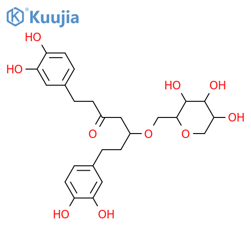 D-Glucitol,1,5-anhydro-6-O-[5-(3,4-dihydroxyphenyl)-1-[2-(3,4-dihydroxyphenyl)ethyl]-3-oxopentyl]-(9CI) structure