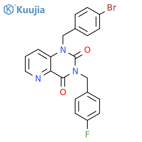 1-(4-bromophenyl)methyl-3-(4-fluorophenyl)methyl-1H,2H,3H,4H-pyrido3,2-dpyrimidine-2,4-dione structure