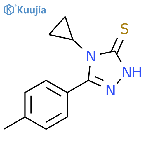 4-cyclopropyl-5-(4-methylphenyl)-4H-1,2,4-triazol-3-yl hydrosulfide structure
