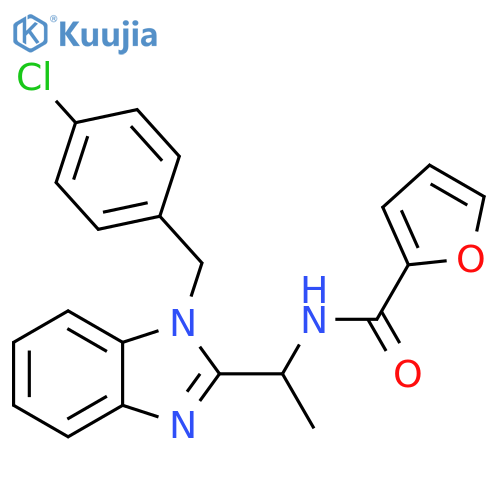 N-(1-{1-(4-chlorophenyl)methyl-1H-1,3-benzodiazol-2-yl}ethyl)furan-2-carboxamide structure