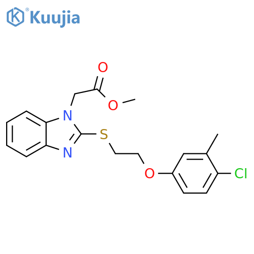 methyl 2-(2-{2-(4-chloro-3-methylphenoxy)ethylsulfanyl}-1H-1,3-benzodiazol-1-yl)acetate structure