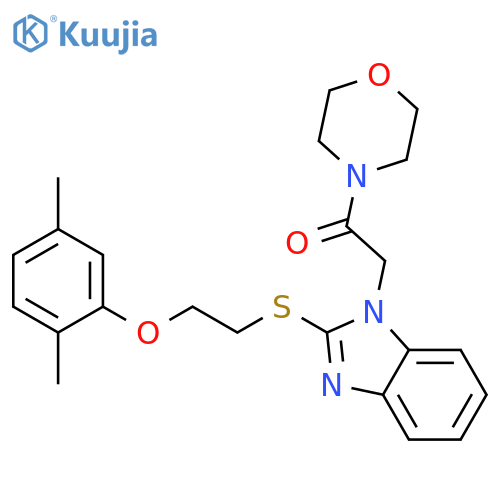 2-(2-{2-(2,5-dimethylphenoxy)ethylsulfanyl}-1H-1,3-benzodiazol-1-yl)-1-(morpholin-4-yl)ethan-1-one structure