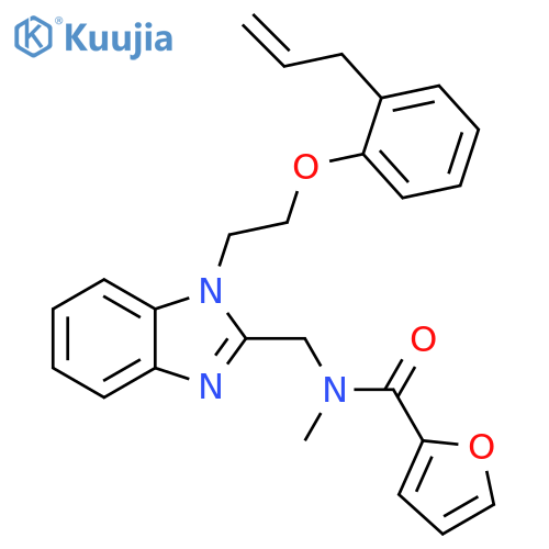 N-methyl-N-(1-{2-2-(prop-2-en-1-yl)phenoxyethyl}-1H-1,3-benzodiazol-2-yl)methylfuran-2-carboxamide structure