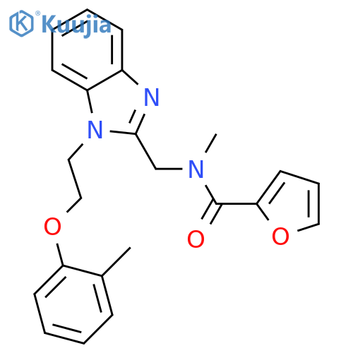N-methyl-N-({1-2-(2-methylphenoxy)ethyl-1H-1,3-benzodiazol-2-yl}methyl)furan-2-carboxamide structure