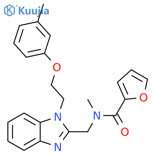 N-methyl-N-({1-2-(3-methylphenoxy)ethyl-1H-1,3-benzodiazol-2-yl}methyl)furan-2-carboxamide structure