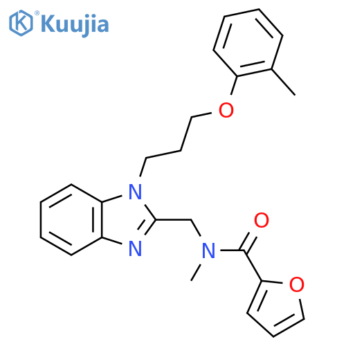 N-methyl-N-({1-3-(2-methylphenoxy)propyl-1H-1,3-benzodiazol-2-yl}methyl)furan-2-carboxamide structure
