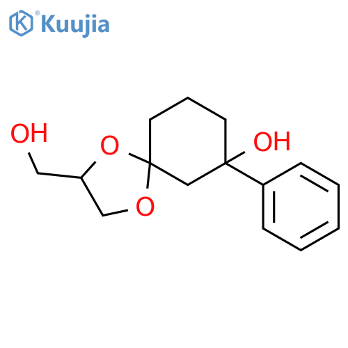 2-(Hydroxymethyl)-7-phenyl-1,4-dioxaspiro[4.5]decan-7-ol structure