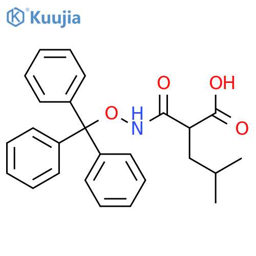 Pentanoic acid, 4-methyl-2-[[(triphenylmethoxy)amino]carbonyl]- structure