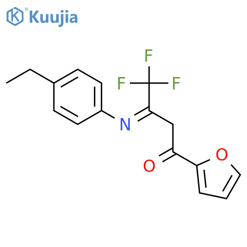 1-Butanone, 3-[(4-ethylphenyl)imino]-4,4,4-trifluoro-1-(2-furanyl)- structure