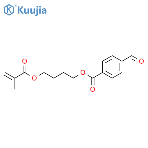 Benzoic acid, 4-formyl-, 4-[(2-methyl-1-oxo-2-propenyl)oxy]butyl ester structure