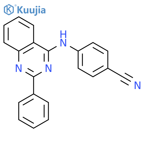 Benzonitrile, 4-[(2-phenyl-4-quinazolinyl)amino]- structure