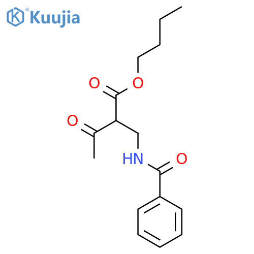 Butanoic acid, 2-[(benzoylamino)methyl]-3-oxo-, butyl ester structure