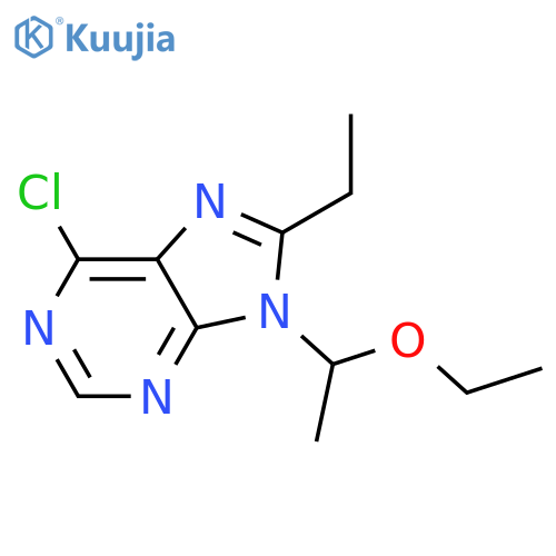 9H-Purine, 6-chloro-9-(1-ethoxyethyl)-8-ethyl- structure