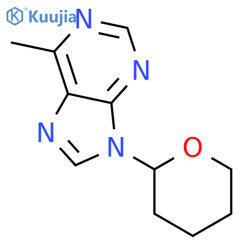 6-methyl-9-(tetrahydro-2H-pyran-2-yl)-9H-Purine structure