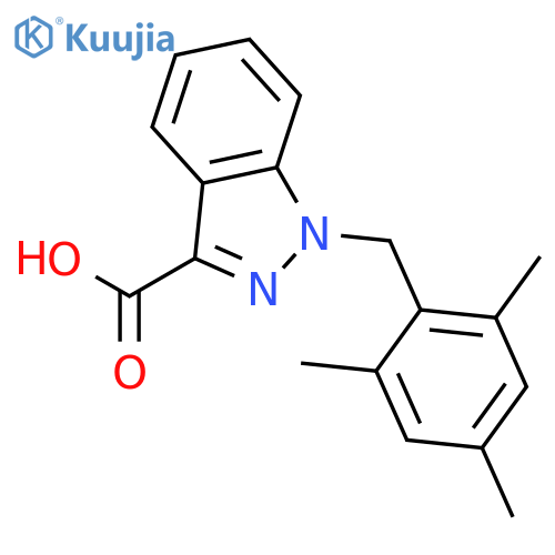 1H-Indazole-3-carboxylic acid, 1-[(2,4,6-trimethylphenyl)methyl]- structure